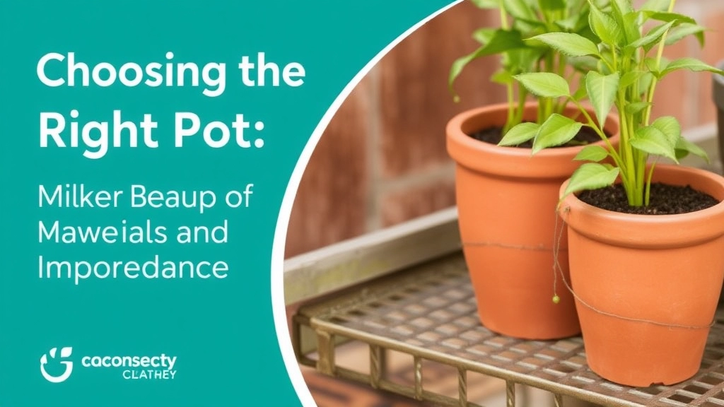 Choosing the Right Pot: Materials and Drainage Importance