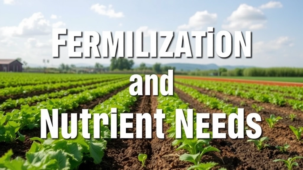 Fertilization and Nutrient Needs