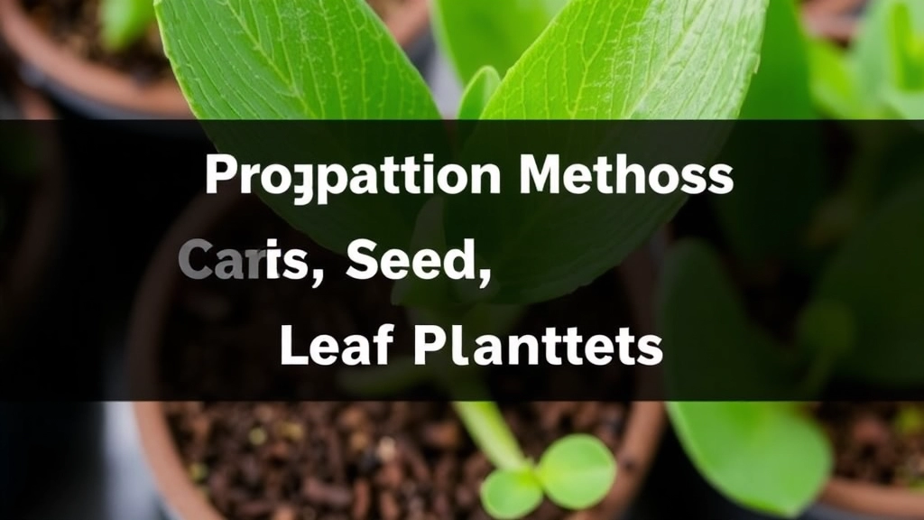 Propagation Methods: Cuttings, Seeds, and Leaf Plantlets